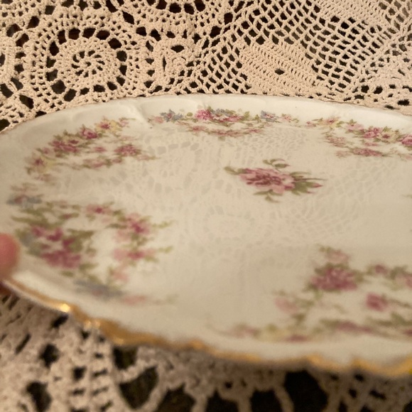 Pink Rose Floral Detail Plate - Bavaria, Vintage - Picture 4 of 14